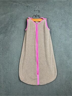 Baby DeeDee Sleep Nest Lite Fleece Sleep Bag Tan Pink Size M 6-18 Months
